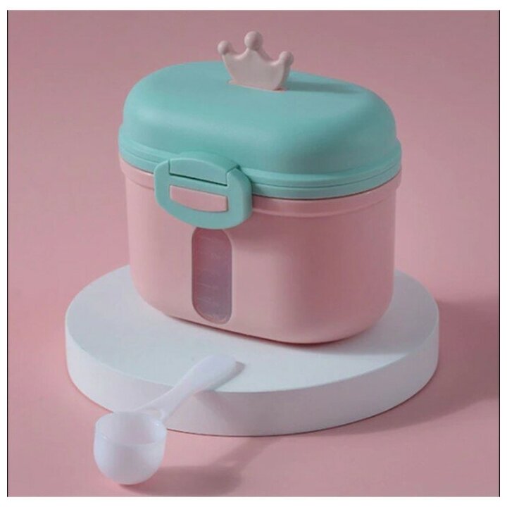 Контейнер для хранения детского питания «Корона», 240 гр, цвет розовый