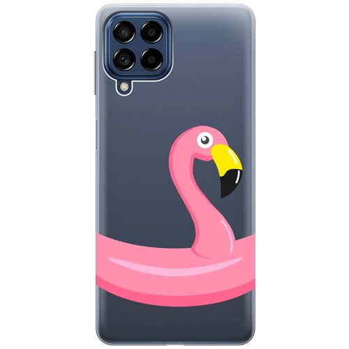 Силиконовый чехол с принтом Flamingo Swim Ring для Samsung Galaxy M53 5G / Самсунг М53 5г