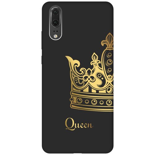 Матовый чехол True Queen для Huawei P20 / Хуавей П20 с 3D эффектом черный матовый чехол true princess для huawei p20 pro хуавйе п20 про с 3d эффектом черный