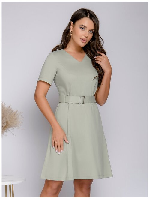 Платье 1001dress, повседневное, классическое, до колена, размер 54-56, зеленый