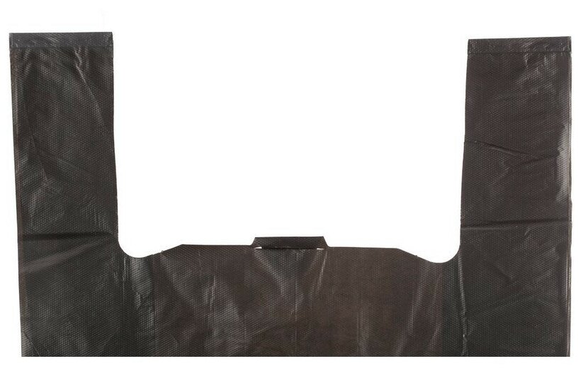 Пакет-майка усиленный ПНД, 40+18x70, черный, 30 мкм, 50 шт/уп, - фотография № 3
