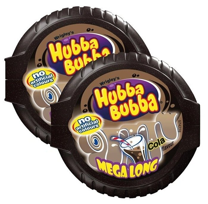 Жевательная резинка Wrigley's Hubba Bubba Mega Long со вкусом колы (Германия), 56 г (2 шт) - фотография № 1