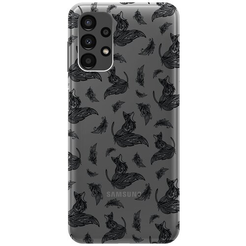 Силиконовый чехол с принтом Foxes and feathers для Samsung Galaxy A13 4G / Самсунг А13 4Г матовый чехол scratchy and fish для samsung galaxy a13 4g самсунг а13 4г с 3d эффектом бирюзовый