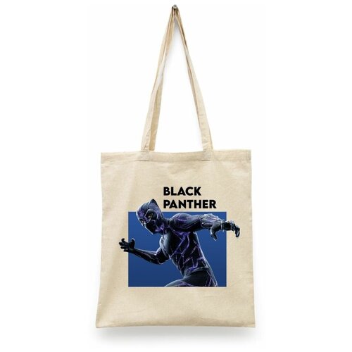 Сумка шоппер , белый, бежевый сумка шоппер унисекс сувенирshop черная пантера black panther marvel черная