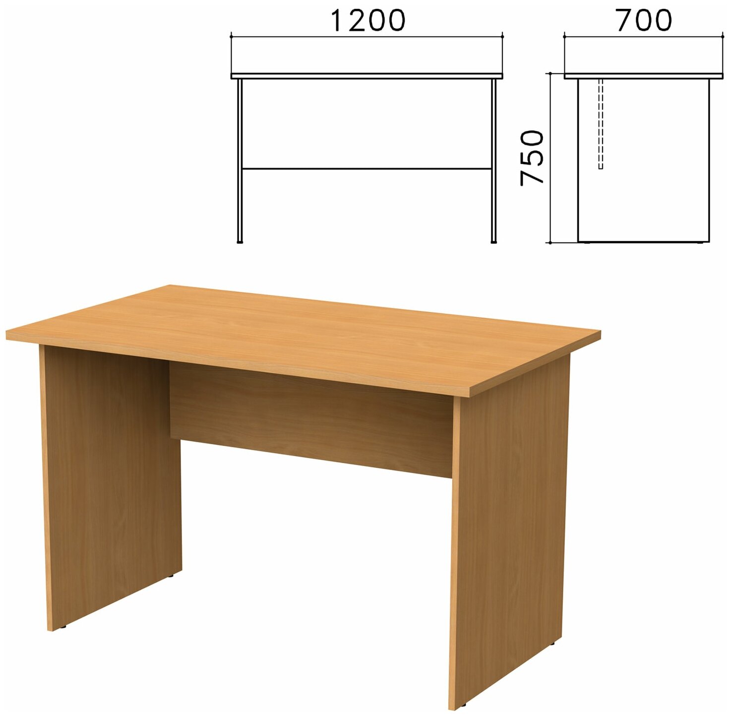 Стол письменный "Монолит", 1200х700х750 мм, цвет бук бавария, СМ1.1 - фотография № 1