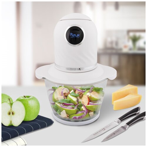 Измельчитель кухонный электрический VLK Milano-685168526853 чоппер 300 Вт чаша из стекла объемом 1 литр 2 двойных лезвия 175900₽