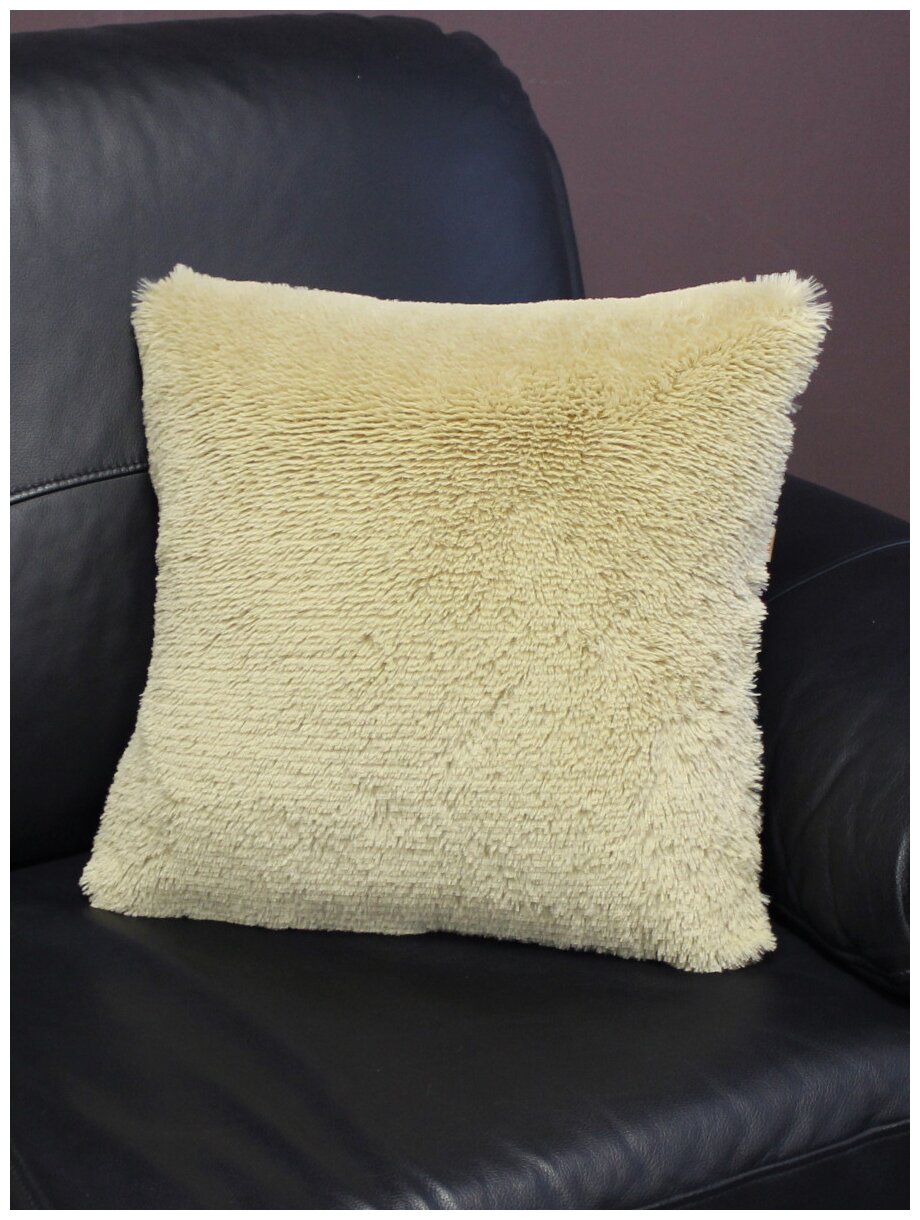 Подушка декоративная матех PLUSH LINE 43*43*15. Цвет темно-бежевый.