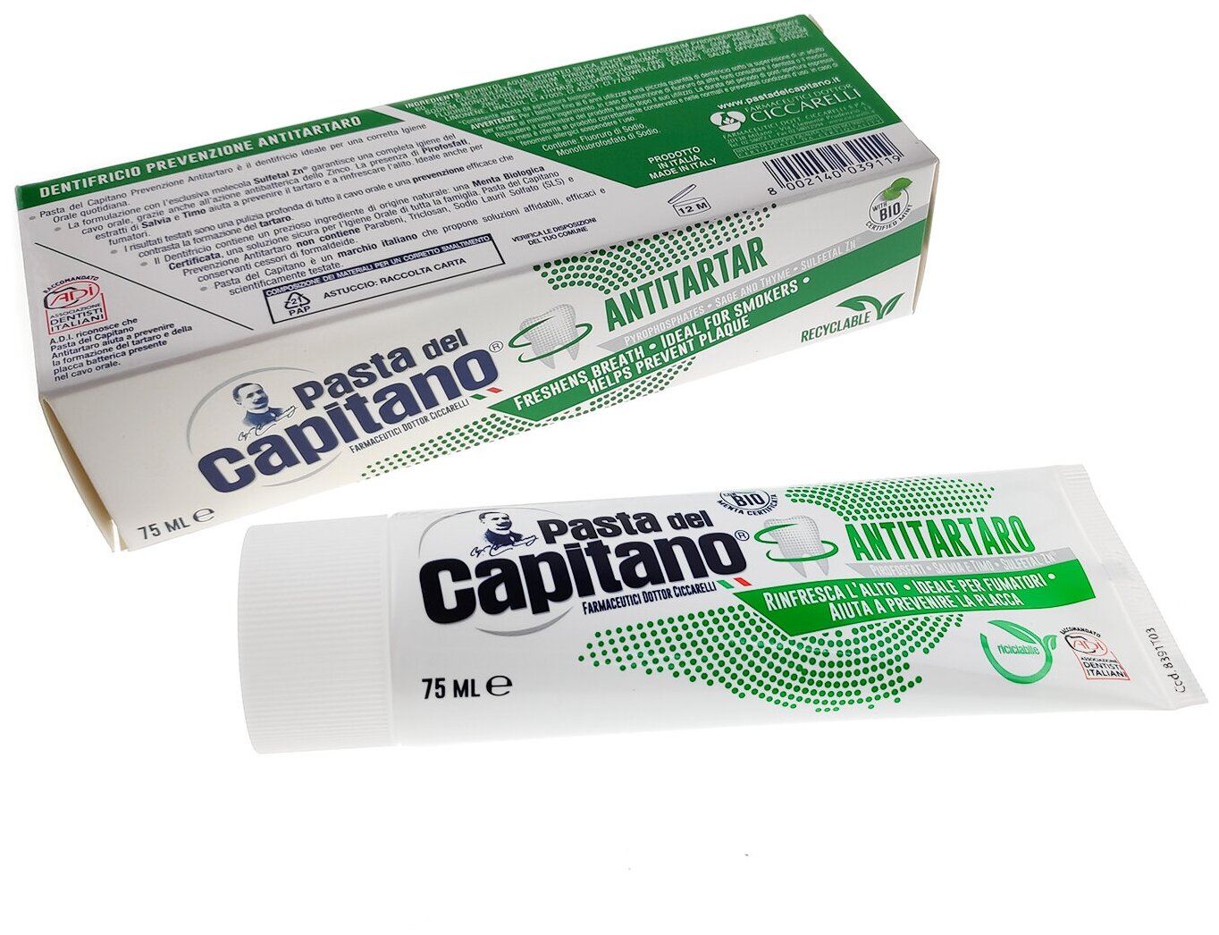Зубная паста Pasta del Capitano предотвращает образование зубного камня 75мл - фото №5