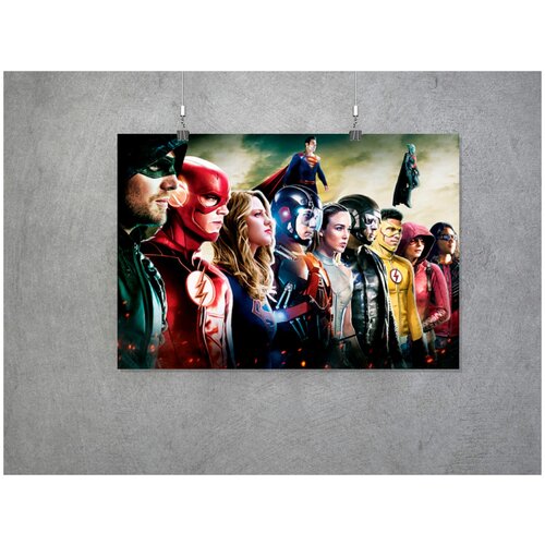 Постер на стену Флэш, DC плакат интерьерный, 51х35 см