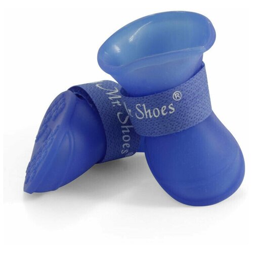 Сапоги синие из пластичной резины на липучке Mr. Shoes, размер S