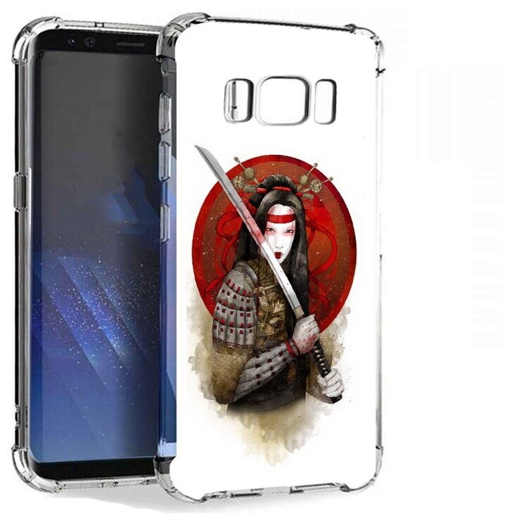 Чехол задняя-панель-накладка-бампер MyPads рисованная девушка с катаной для Samsung Galaxy S8 Plus SM-G955 противоударный