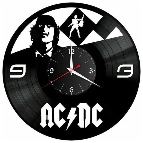 Часы из винила Redlaser "группа AC DC, Эй-си-ди-си, Брайн Джонсон" VW-10075