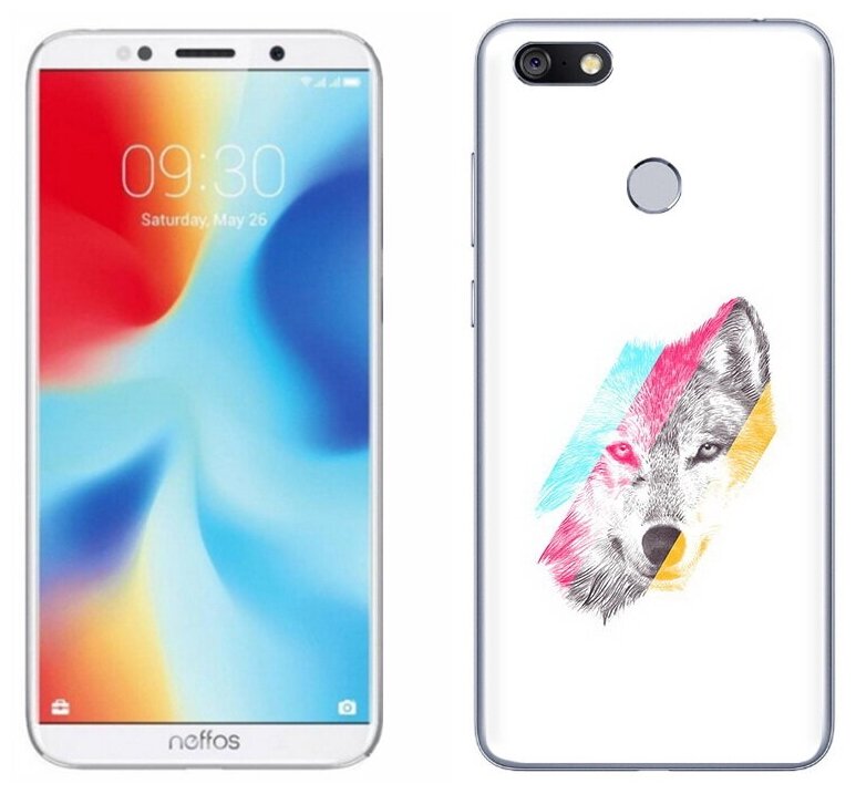 Чехол задняя-панель-накладка-бампер MyPads волк градиент для TP-LINK Neffos C9A противоударный