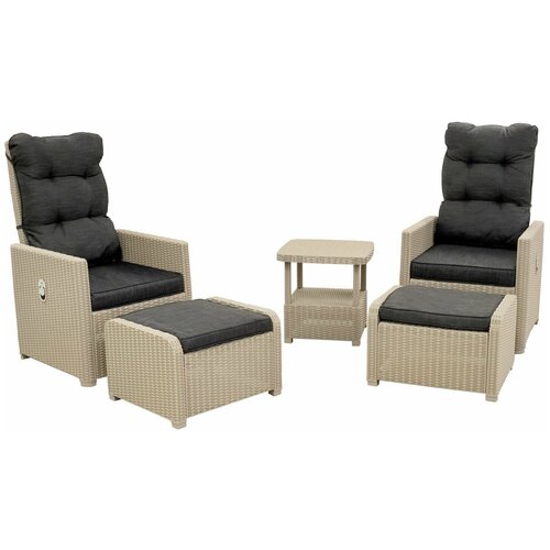 Комплект уличной мебели B: rattan MANCHESTER OTTO SET 2 серый