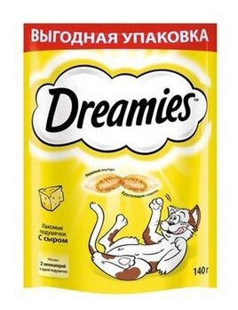 Dreamies Лакомые подушечки для кошек, с сыром, 140 г - фотография № 3