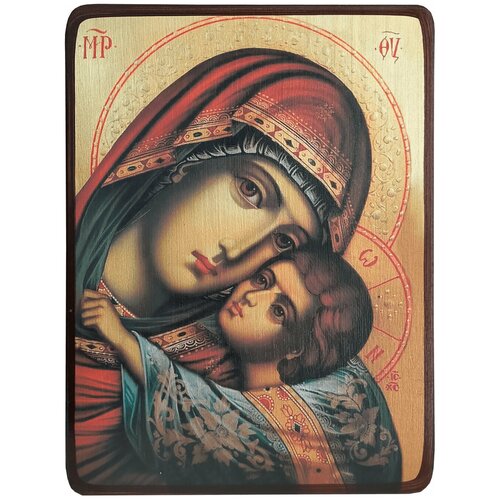 Икона Кардиотисса Божией Матери, яркая, размер 8,5 х 12,5 см икона божией матери кардиотисса сердечная печать на доске 8 10 см