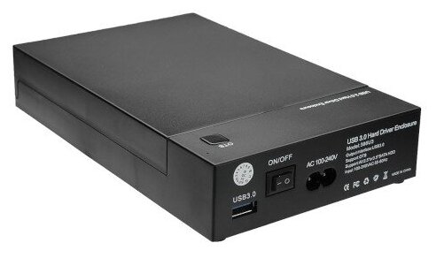 Внешний корпус для 25"&35" HDD SATA 396U3 USB 30 пластик черный