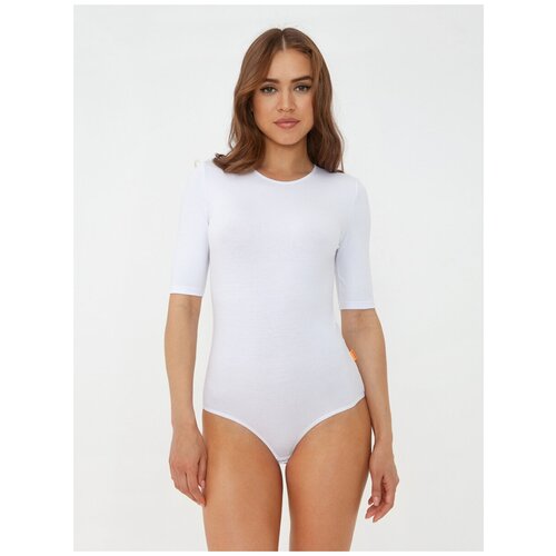 Боди футболка с коротким рукавом из хлопка Alla Buone 8029AB-белый-48 1119₽