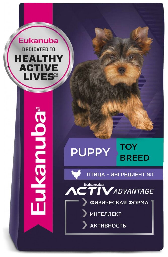 Сухой корм для щенков Eukanuba Dog Puppy Toy Breed 1 уп. х 1 шт. х 500 г (для мелких и карликовых пород)