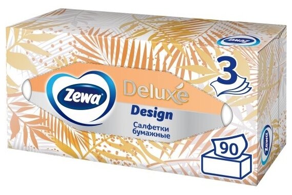 Салфетки Бумажные в коробке Zewa Deluxe Дизайн, 3 слоя, 90 шт. - фотография № 20