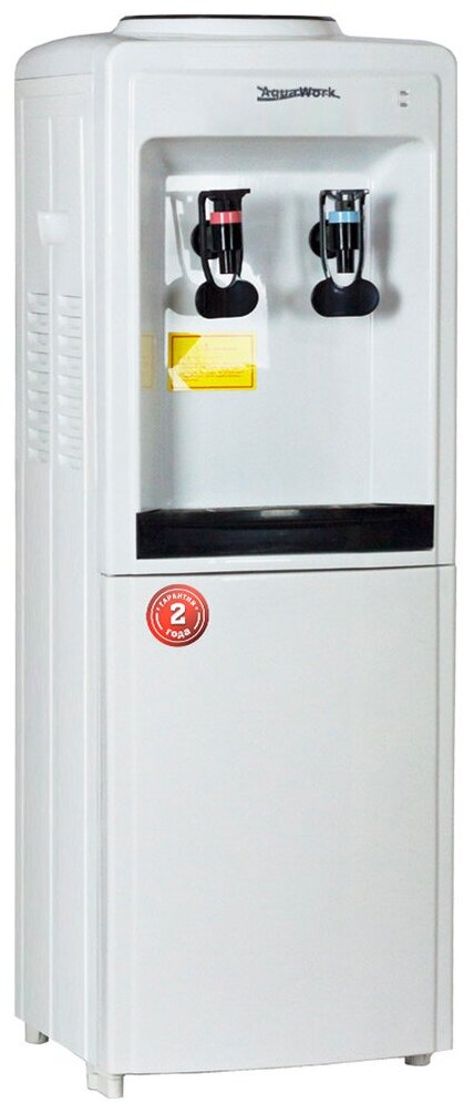 Кулер для воды Aqua Work без нагрева и охлаждения, 0,7-LWR, напольный, шкаф, 2 крана, белый (23211) - фотография № 3