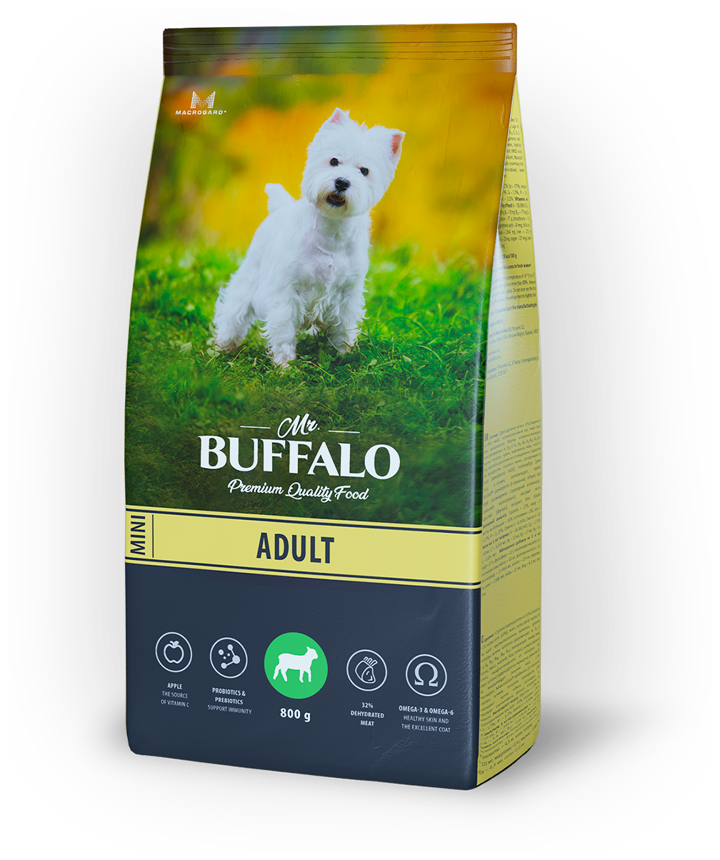 Баффало Mr.Buffalo Adult Mini 0,8кг с ягненком сухой корм д/собак мини пород (078809)