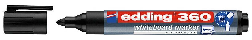 Маркер edding 360  для белых досок  круглый наконечник  1 5 3 мм Черный