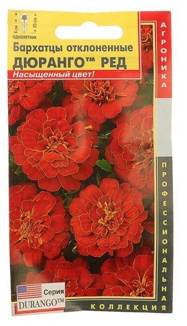 Семена цветов Бархатцы отклоненные Дюранго "Ред", О, 10 шт