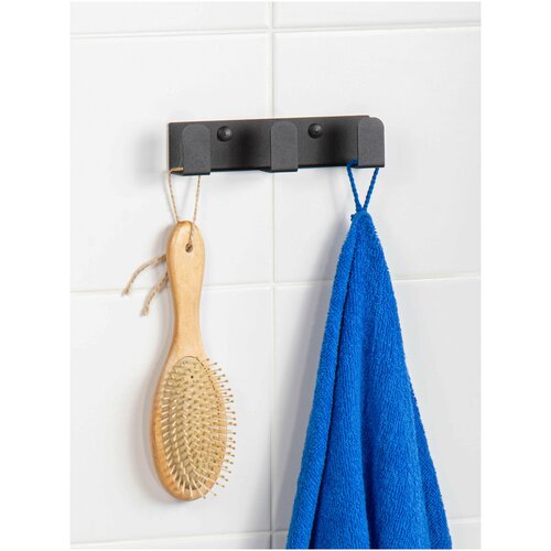 Настенные крючки для ванной кухни полотенец черные Вешалка держатель в ванную на стену для одежды