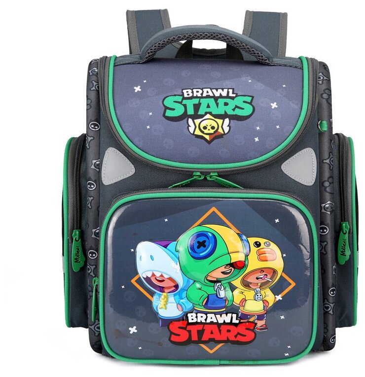 Школьный рюкзак School stuff зеленый Brawl Stars