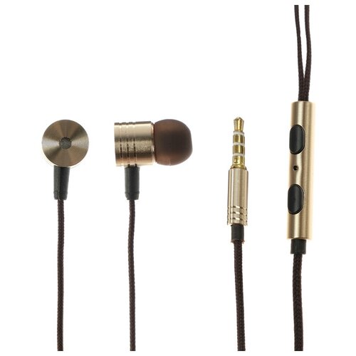 Наушники LuazON LN-8 вакуумные микрофон чёрно-золотистые 40000₽