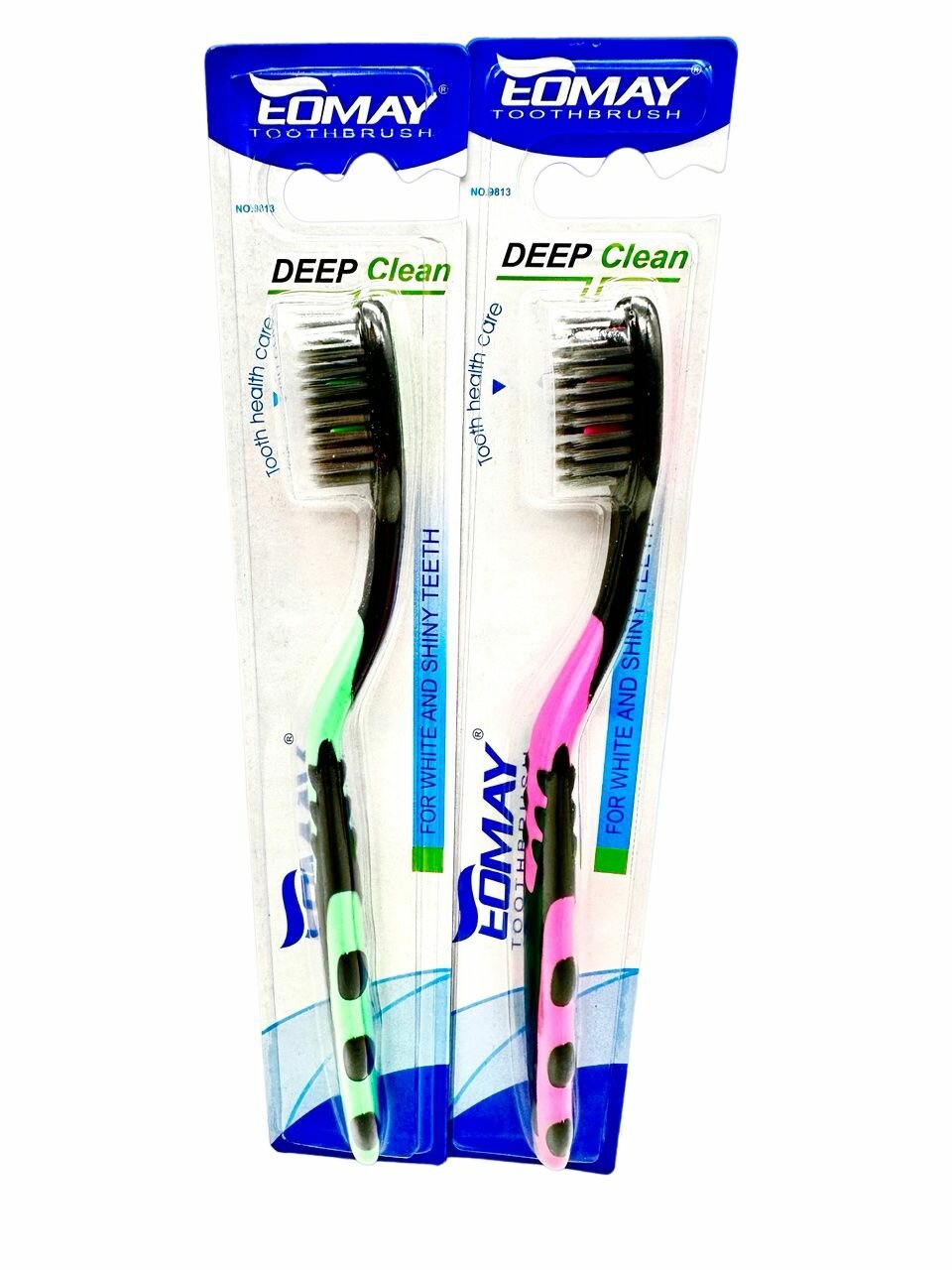 Комплект зубных щеток с мягкой щетиной для всех видов зубов/розовая/зеленая