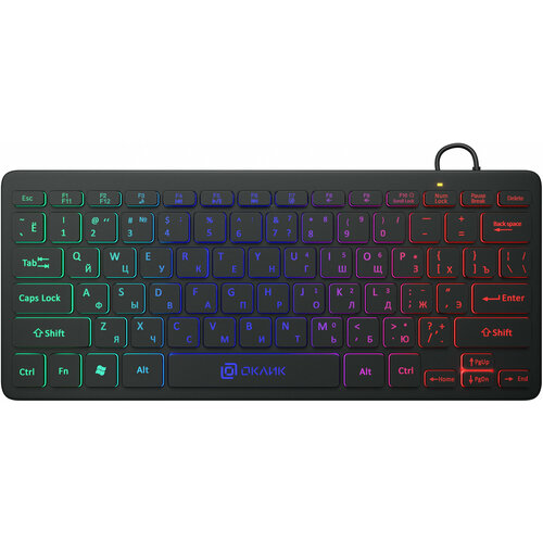 Клавиатура Оклик 300S черный USB slim LED 1696461 83900₽