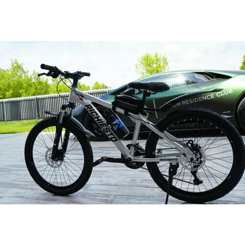 Велосипед горный Richiesto 24 алюминиевый Подростковый детский Унисекс серебристый 24500₽