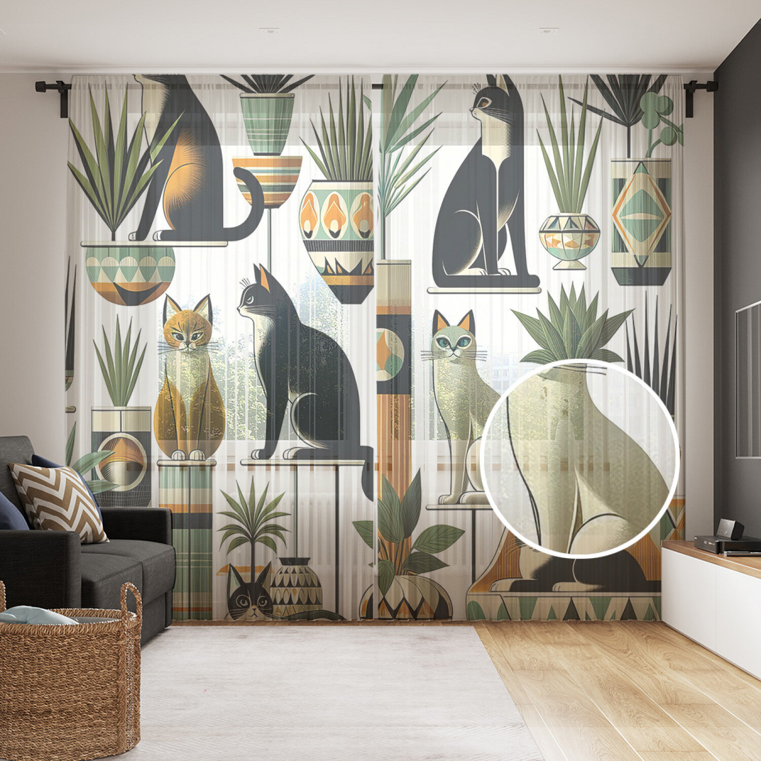 Тюль фототюль длинный JoyArty 