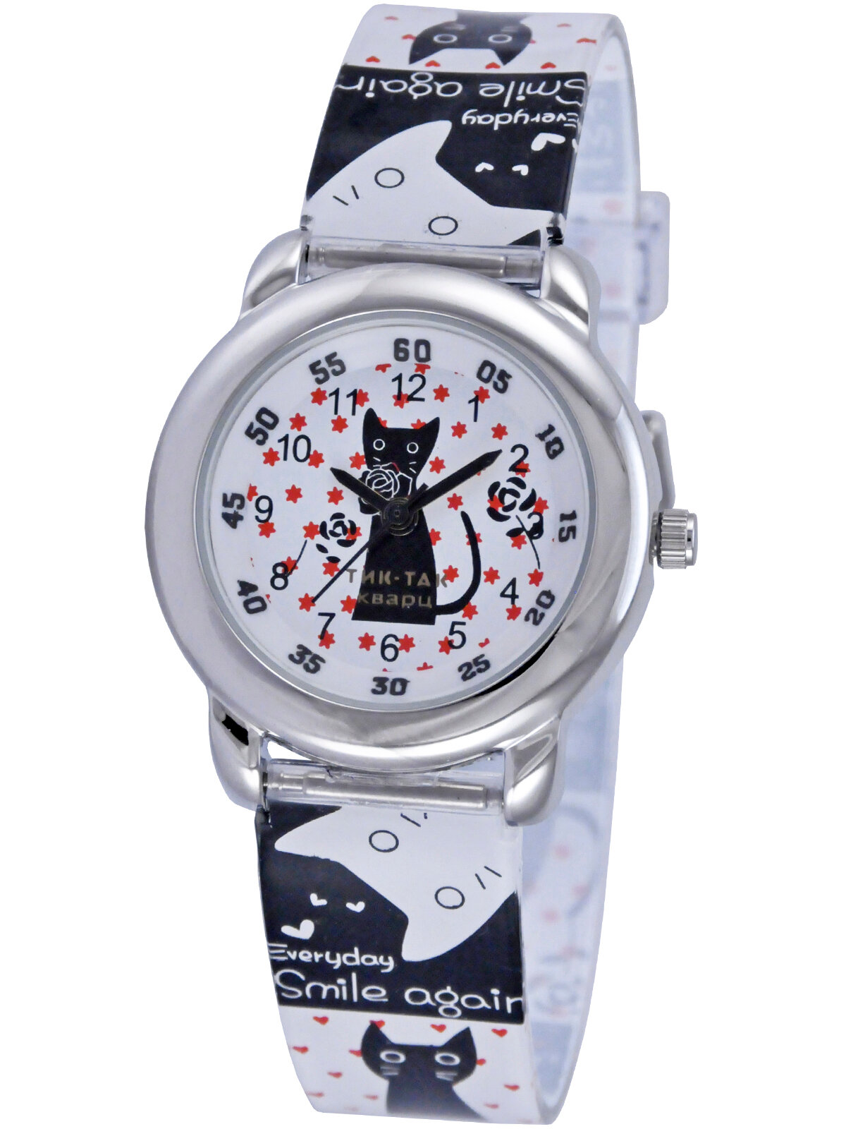 фото Наручные стрелочные часы (Тик-Так Н113-1 чёрные коты)