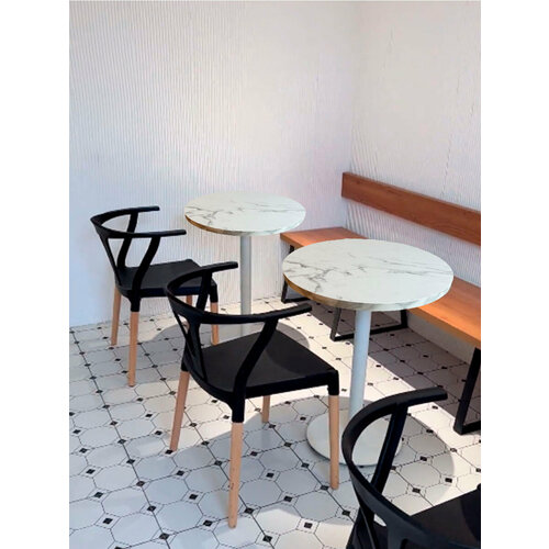 Стол обеденный нераскладной Лофт, 76х60 см белый NB-100 мрамор