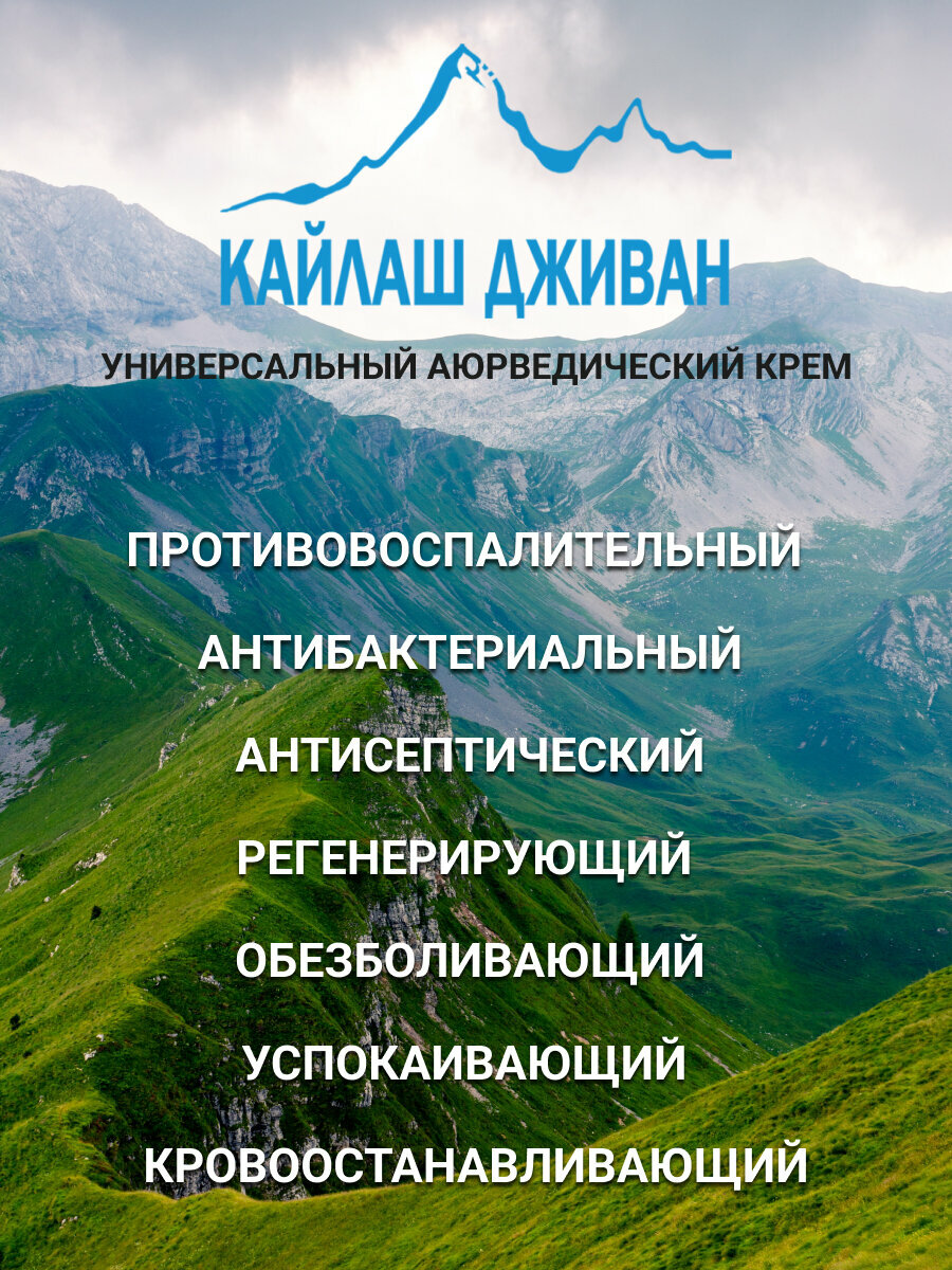 Изображение Kailas Jeevan Крем кожных заболеваний, от псориаза, прыщей заживляющий 60 г