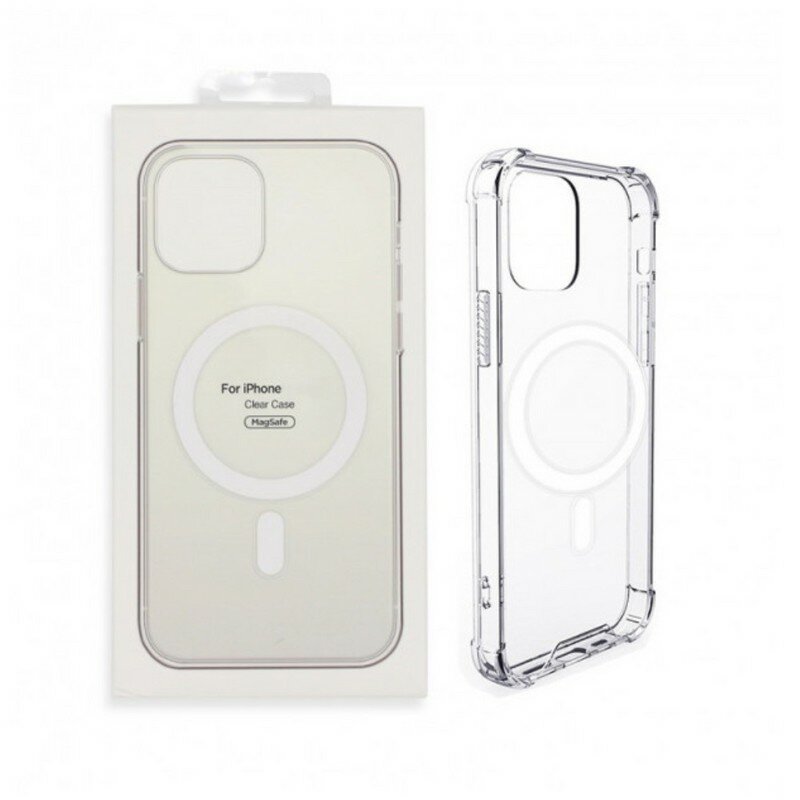Чехол для iPhone 13 (6.1") пластиковый Magnetic Прозрачный — фото 1
