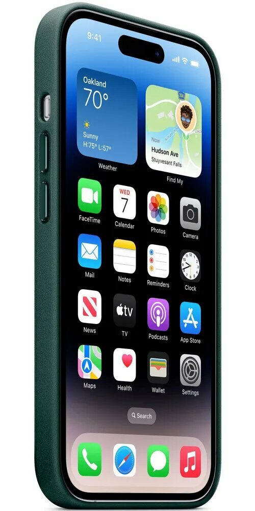 Кожаный чехол MagSafe для iPhone 16 Pro Forest Green / Leather Case with MagSafe для Айфон 16 Про / Зеленый — фото 1