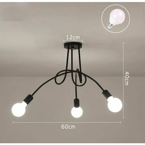 Люстра потолочная подвесная в стиле лофт для спальни, гостиной