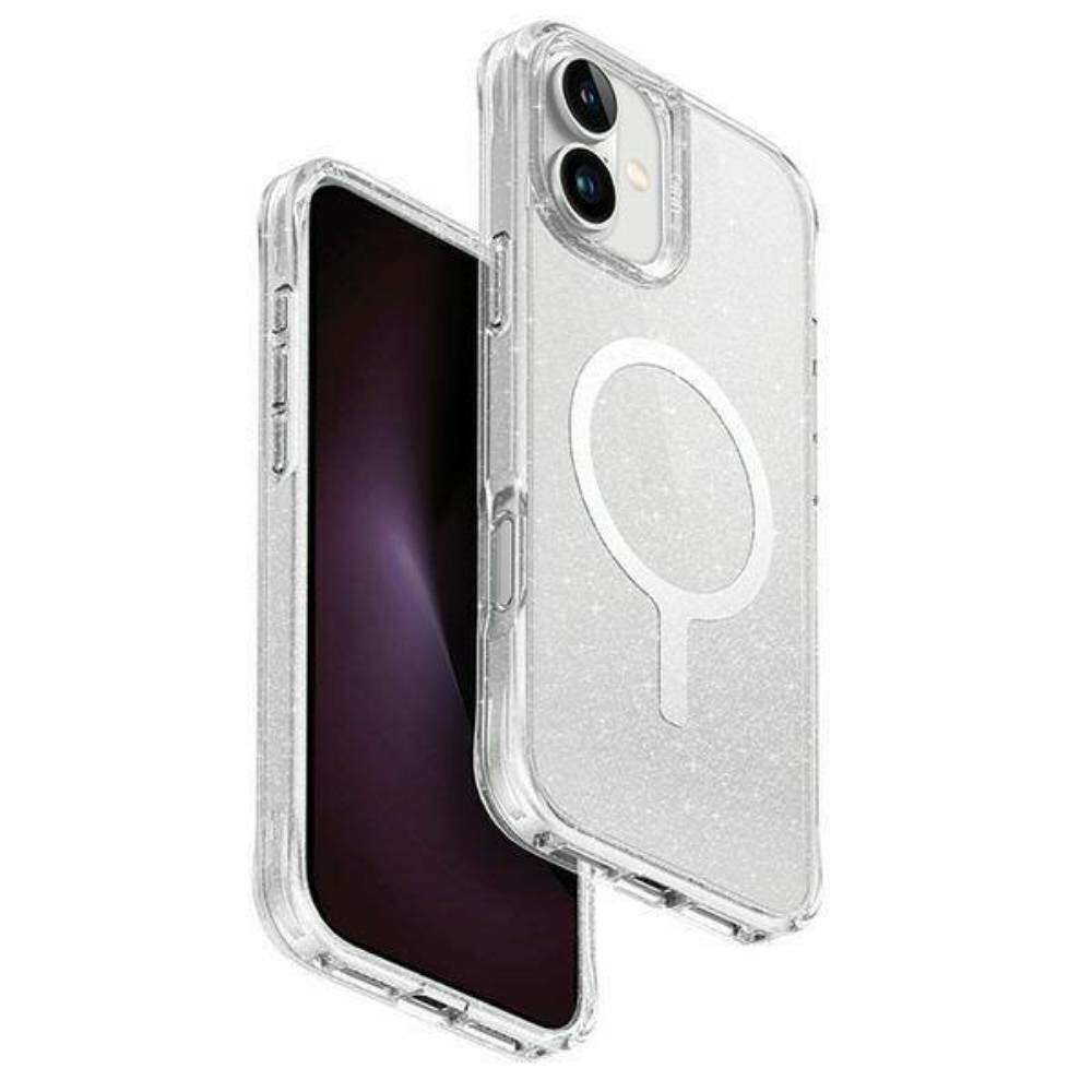 Чехол Uniq Lifepro Xtreme Tinsel (MagSafe) для iPhone 16 прозрачный с блёстками