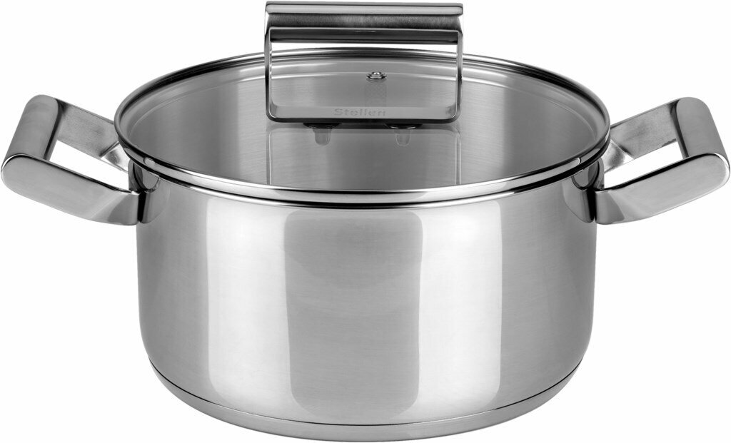 Кастрюля STELLEN Pro, нержавеющая сталь, индукция, с крышкой, 3л, арт. TR-9910