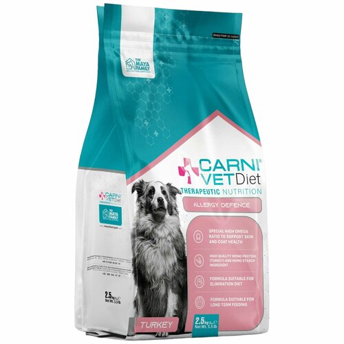 CARNI VET DIET для собак 1 шт 2,5 кг Dog Allergy Defense при аллергии, здоровая кожа и шерсть с индейкой