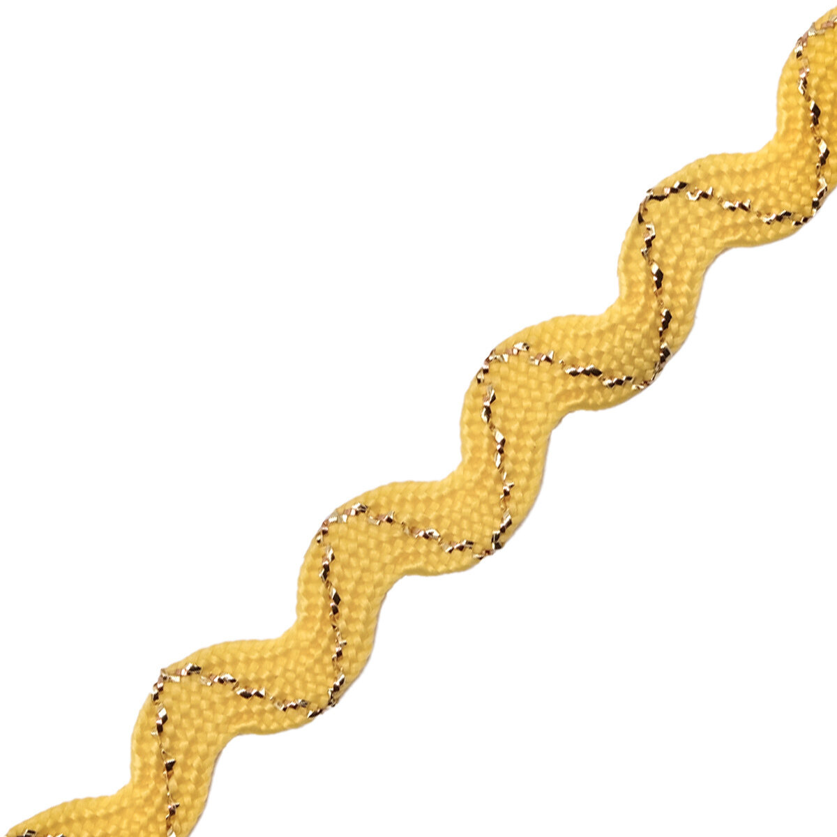 Тесьма декоративная вьюнчик с метанитью, 5мм*20м, желтая, Красная лента