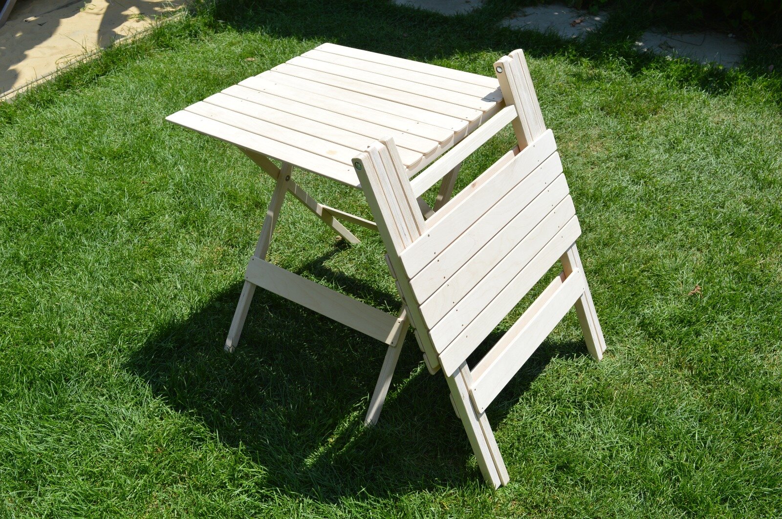 Стол раскладной шлифованная фанера квадратный 60 x 60 x 70см