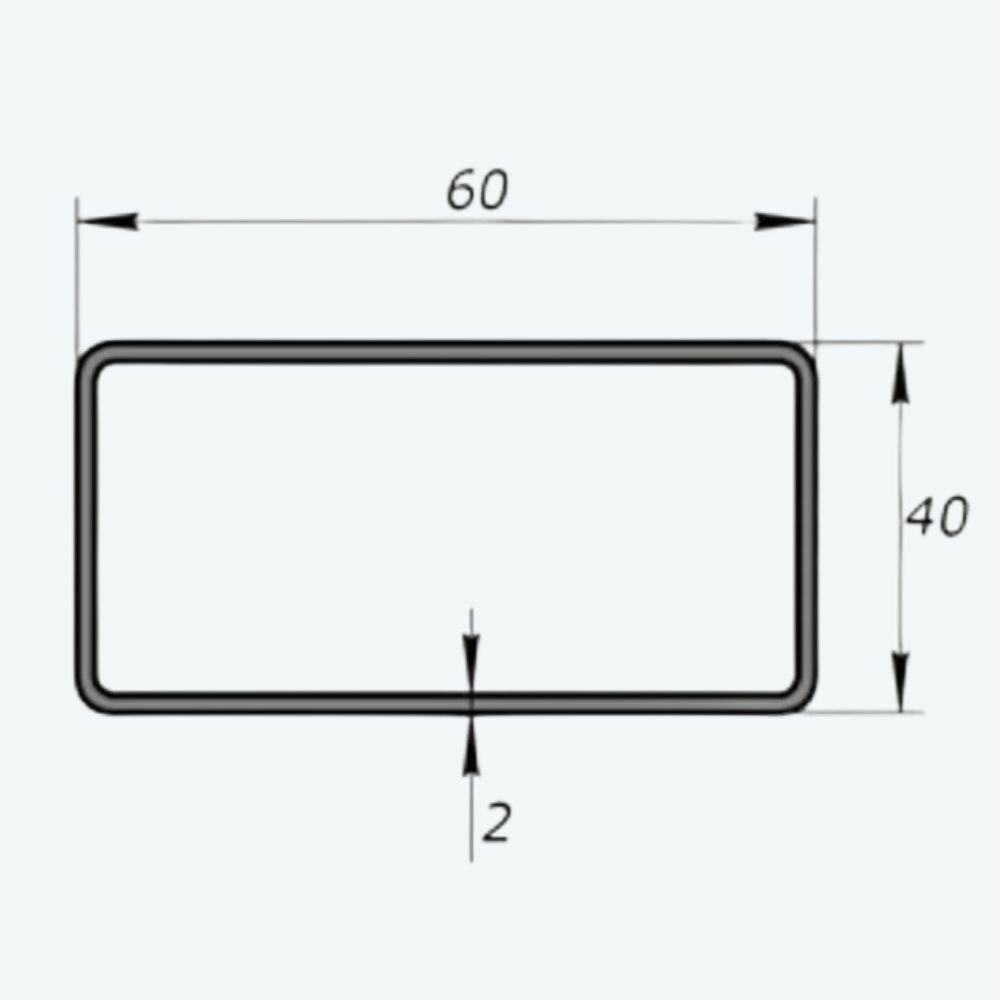 Труба профильная (60х40х2,0 мм - 1М) — фото 1