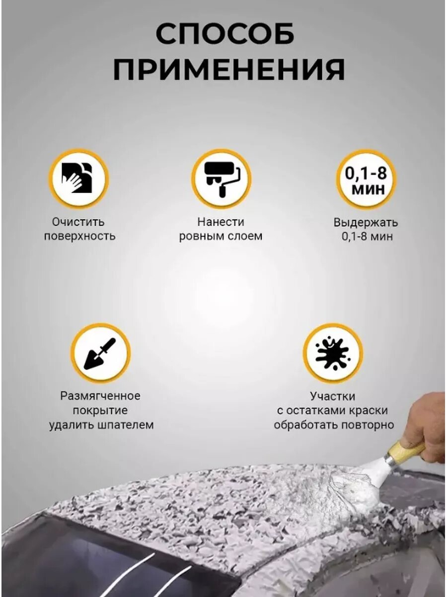Быстрая смывка старой краски с металла, PR-E, 1 кг — фото 1