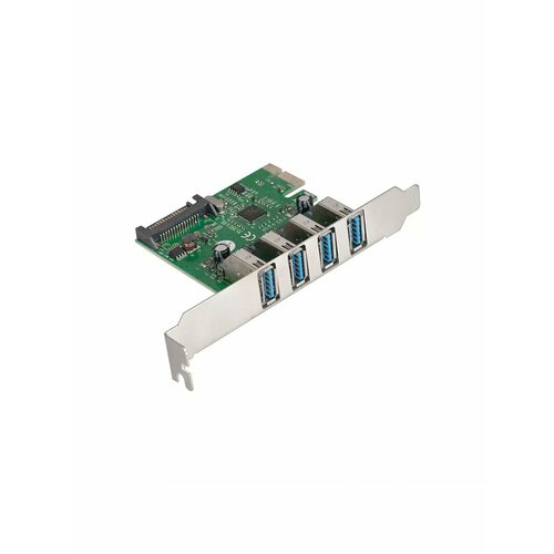 Контроллер ExeGate EXE-314 (OEM) PCI-Ex1, USB3.0, 4 port-ext (EX283716RUS) черный, серебристый, синий, разноцветный