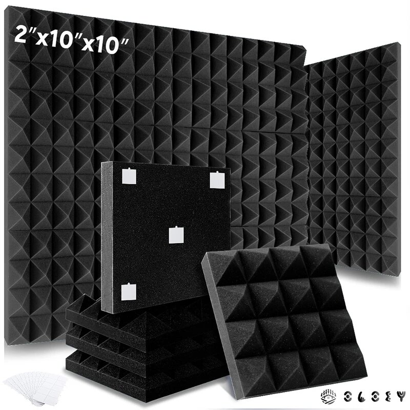 Акустические панели OLOEY 6/12/24 шт, JZT4x4-Black, 24 Pcs, High Density